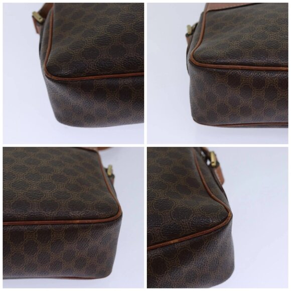 CELINE Macadam Canvas Shoulder Bag PVC Leather Brown Gold Auth 85387 - Picture 14 of 16